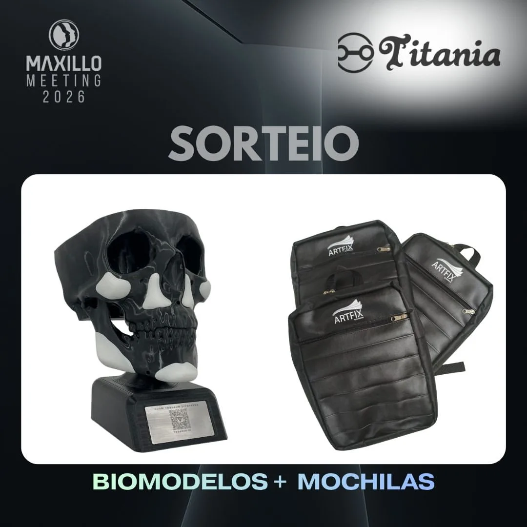 Sorteio Titânia - biomodelo de crânio em tamanho real e mochilas de notebook